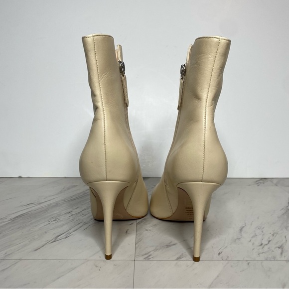 Schutz Betsey Eggshell Leather Pointy Toe Heeled Bootie 9 1/2 B - Picture 3 of 15